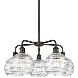 Athens Deco Swirl 26"W Oil-Rubbed Bronze 5-Light Chandelier