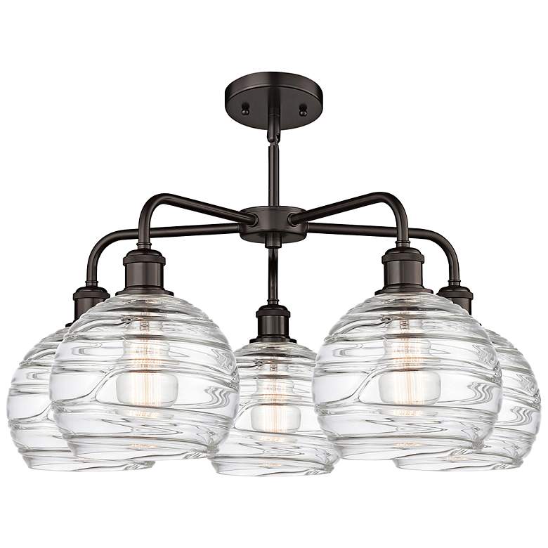 Image 3 Athens Deco Swirl 26"W Oil-Rubbed Bronze 5-Light Chandelier more views
