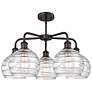 3_Athens Deco Swirl 26"W Oil-Rubbed Bronze 5-Light Chandelier more views