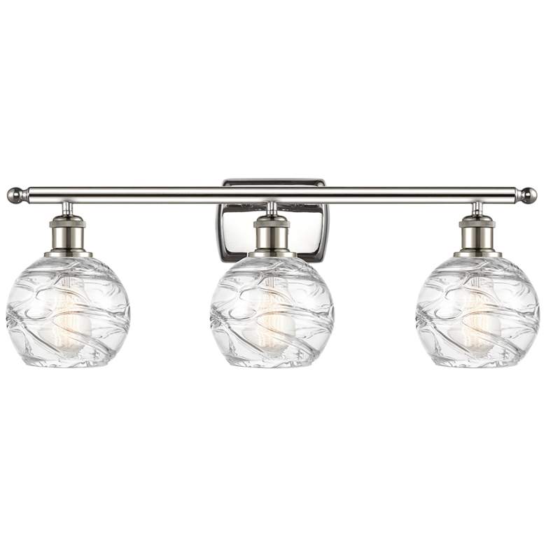 Image 1 Athens Deco Swirl 26 inchW Polished Nickel 3-Light Bath Light