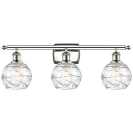 Athens Deco Swirl 26"W Polished Nickel 3-Light Bath Light Athens Deco Swirl 26"W Polished Nickel 3-Light Bath Light