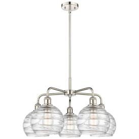 Athens Deco Swirl 26"W Polished Nickel 5-Light Chandelier Athens Deco Swirl 26"W Polished Nickel 5-Light Chandelier