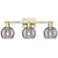 Athens Deco Swirl 26"W 3 Light Antique Brass Bath Light w/ Smoke Shade