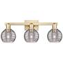 Athens Deco Swirl 26"W 3 Light Champagne Bath Light w/ Smoke Shade