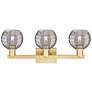 2_Athens Deco Swirl 26"W 3 Light Satin Gold Bath Light w/ Smoke Shade more views