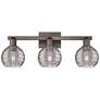 1_Athens Deco Swirl 26"W 3-Lt Oil Rubbed Bronze Bath-Lt w/ Smoke Shade