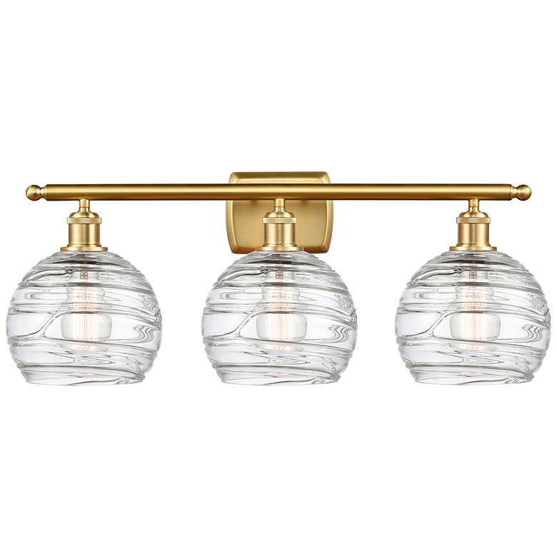Image 1 Athens Deco Swirl 28" Wide Satin Gold 3-Light LED Bath Light