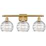 1_Athens Deco Swirl 28" Wide Satin Gold 3-Light LED Bath Light