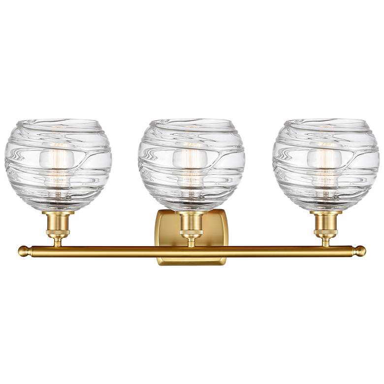 Image 3 Athens Deco Swirl 28" Wide Satin Gold 3-Light LED Bath Light more views