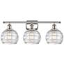 1_Athens Deco Swirl 28"W Nickel Clear Glass 3-Light Bath Light