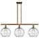 Athens Deco Swirl 3 Light 37" Island Light - Brushed Brass - Clear