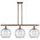 Athens Deco Swirl 3 Light 37" Island Light - Copper - Clear Deco Swir