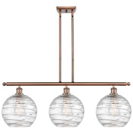 Athens Deco Swirl 3 Light 37" Island Light - Copper  - Clear Deco Swir Athens Deco Swirl 3 Light 37" Island Light - Copper  - Clear Deco Swir