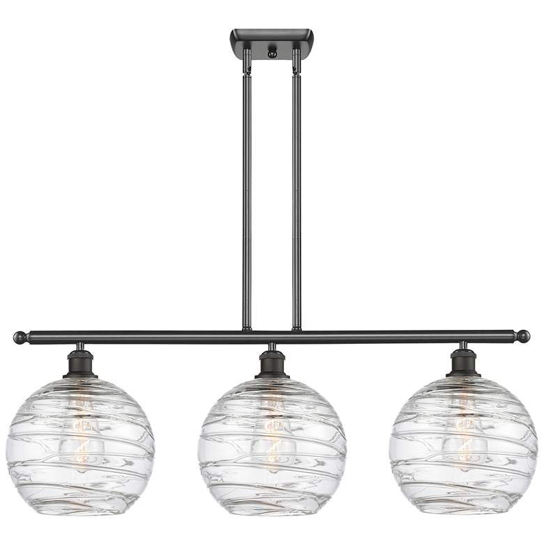 Image 1 Athens Deco Swirl 3 Light 37" Island Light - Oil Rubbed Bronze - Clea