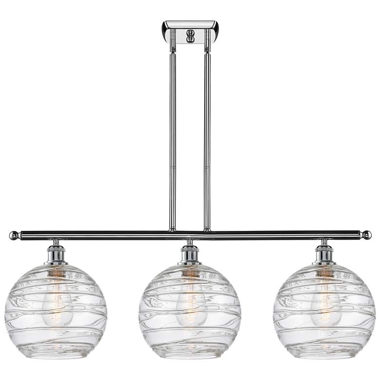 Image 1 Athens Deco Swirl 3 Light 37" Island Light - Polished Chrome - Clear