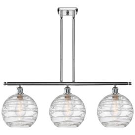 Athens Deco Swirl 3 Light 37" Island Light - Polished Chrome  - Clear Athens Deco Swirl 3 Light 37" Island Light - Polished Chrome  - Clear