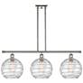 Athens Deco Swirl 3 Light 37" Island Light - Polished Nickel  - Clear