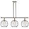Athens Deco Swirl 3 Light 37" Island Light - Polished Nickel  - Clear