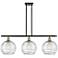 Athens Deco Swirl 3 Light 37" LED Island Light - Black Brass - Clear