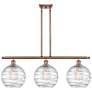 Athens Deco Swirl 3 Light 37" LED Island Light - Copper  - Clear Deco