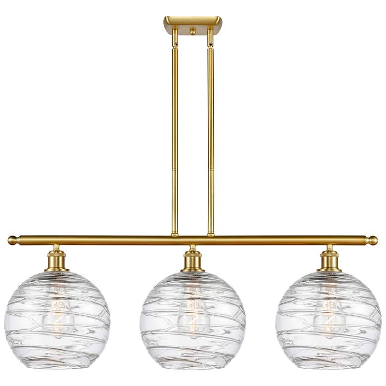 Image 1 Athens Deco Swirl 3 Light 37" LED Island Light - Satin Gold - Clear