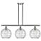 Athens Deco Swirl 3 Light 37" LED Island Light - Satin Nickel - Clear