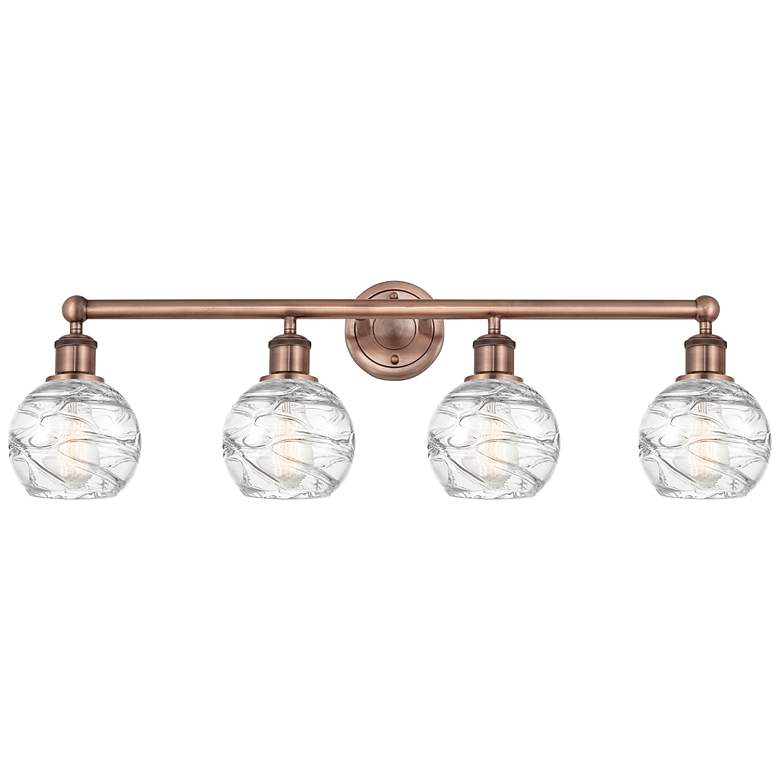 Image 1 Athens Deco Swirl 33" Wide Antique Copper 4-Light Bath Light