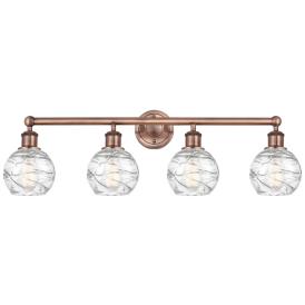 Athens Deco Swirl 33" Wide Antique Copper 4-Light Bath Light Athens Deco Swirl 33" Wide Antique Copper 4-Light Bath Light