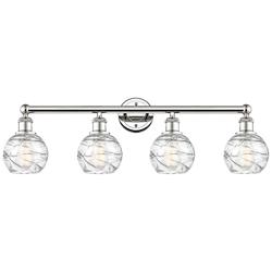 Athens Deco Swirl 33"W Polished Nickel 4-Light Bath Light
