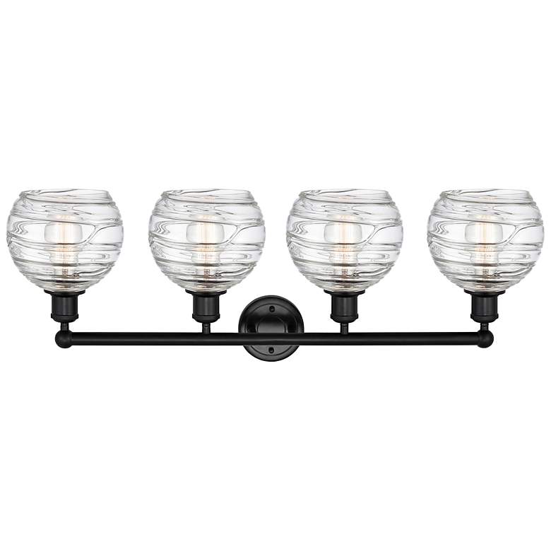 Image 3 Athens Deco Swirl 35" Wide Matte Black 4-Light Bath Light more views