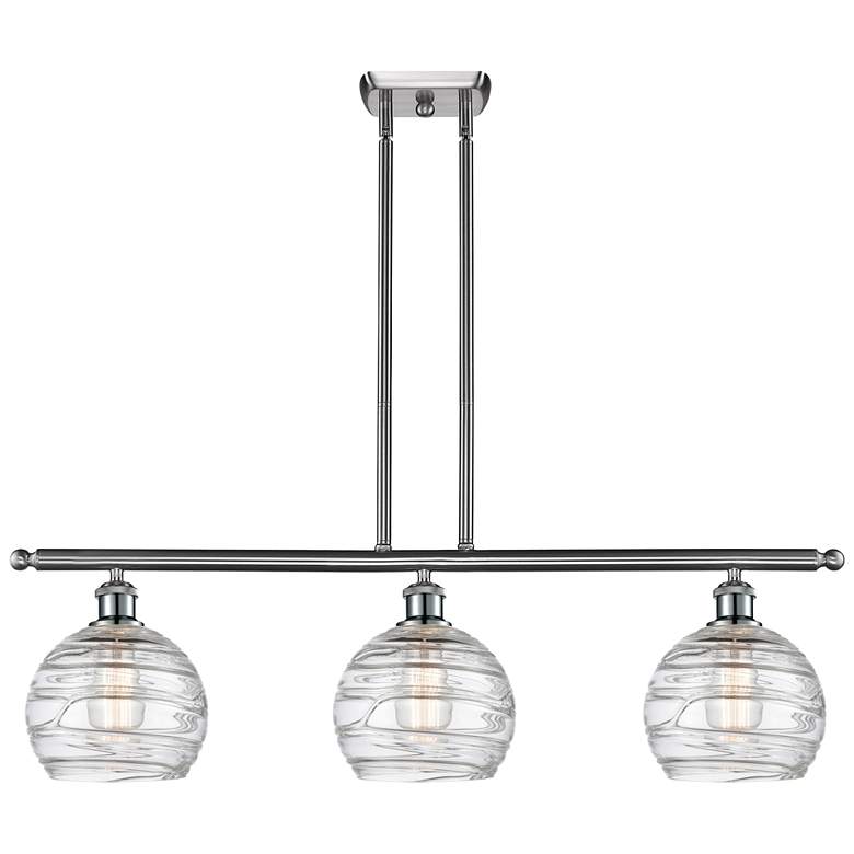 Image 1 Athens Deco Swirl 36 1/2"W Brushed Nickel LED Linear Pendant