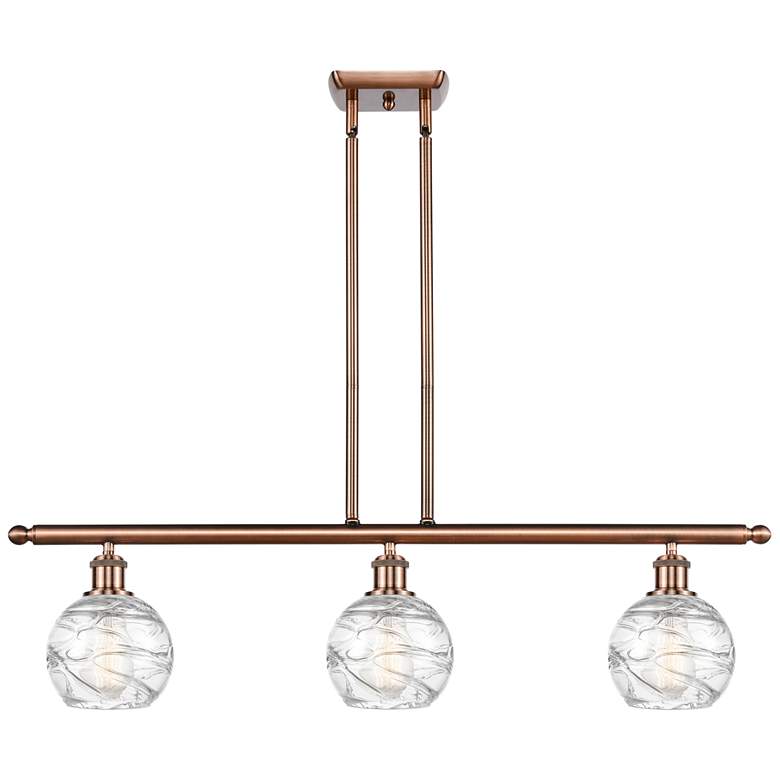 Image 1 Athens Deco Swirl 36" Wide 3 Light Copper Island Light w/ Deco Swirl S