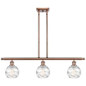 Athens Deco Swirl 36" Wide 3 Light Copper Island Light w/ Deco Swirl S Athens Deco Swirl 36" Wide 3 Light Copper Island Light w/ Deco Swirl S
