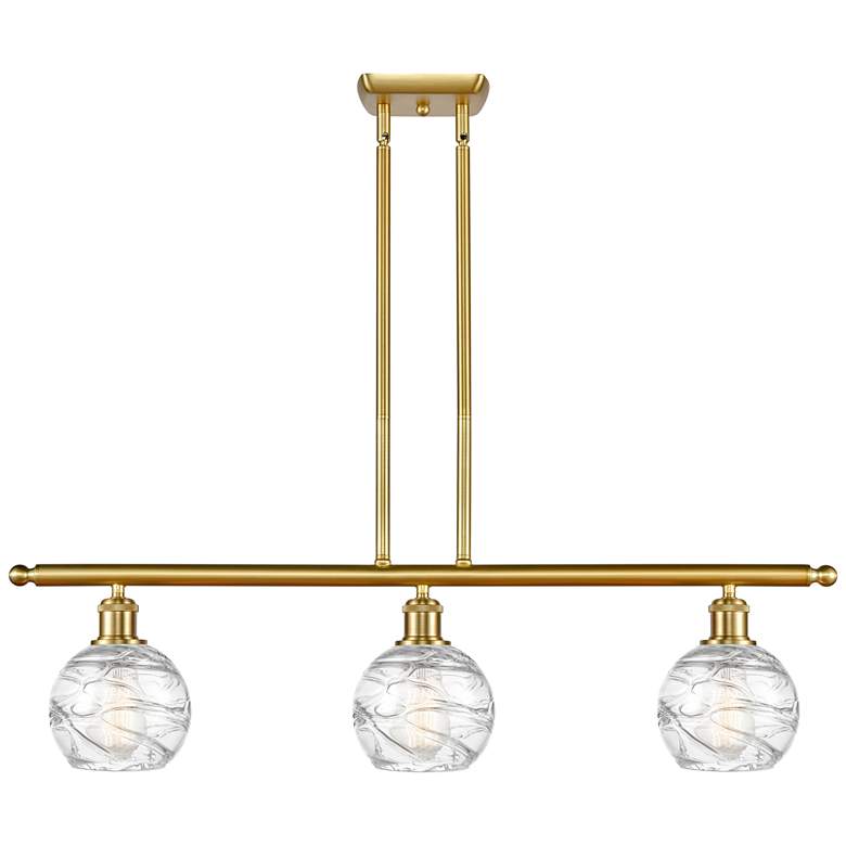 Image 1 Athens Deco Swirl 36" Wide 3 Light Gold Island Light w/ Deco Swirl Sha