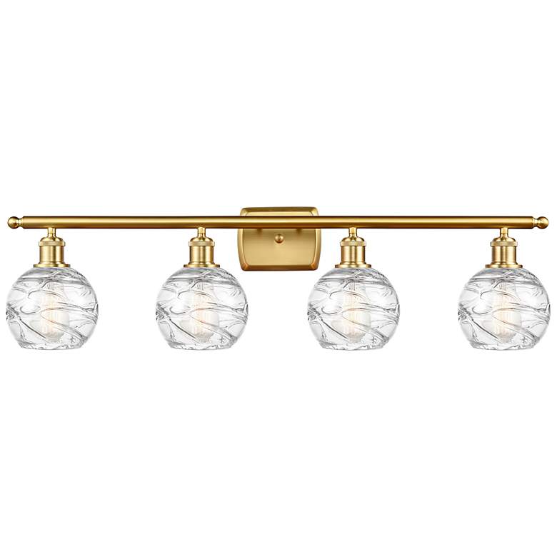 Image 1 Athens Deco Swirl 36" Wide Satin Gold 4-Light LED Bath Light