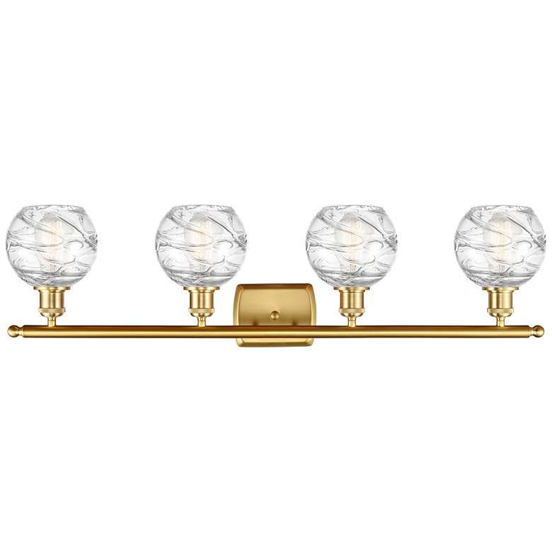 Image 2 Athens Deco Swirl 36" Wide Satin Gold 4-Light LED Bath Light more views