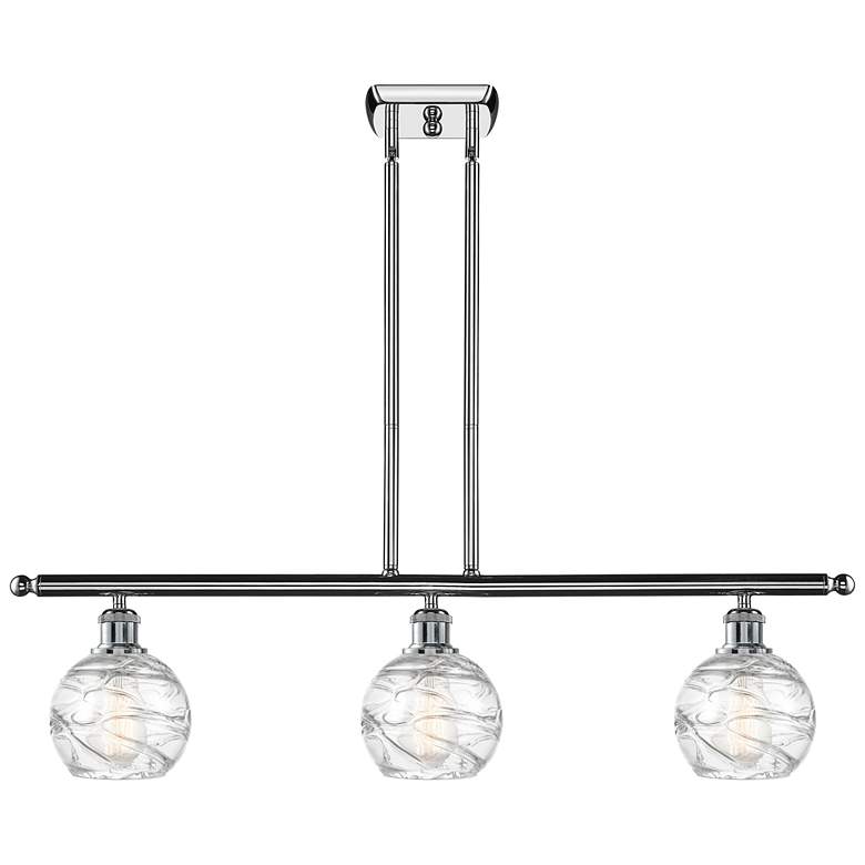 Image 1 Athens Deco Swirl 36"W 3 Light Chrome Island Light w/ Deco Swirl Shade