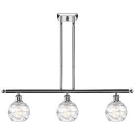 Athens Deco Swirl 36"W 3 Light Chrome Island Light w/ Deco Swirl Shade Athens Deco Swirl 36"W 3 Light Chrome Island Light w/ Deco Swirl Shade