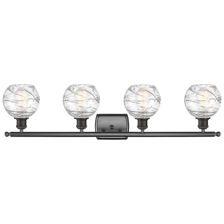 Image 3 Athens Deco Swirl 36"W Oil-Rubbed Bronze 4-Light Bath Light more views