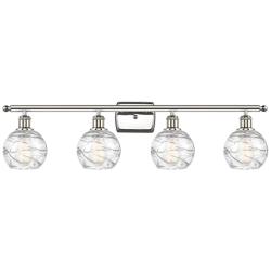 Athens Deco Swirl 36"W Polished Nickel 4-Light Bath Light