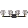 2_Athens Deco Swirl 36"W 4 Light Black Brass Bath Light w/ Smoke Shade more views