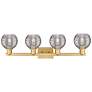 2_Athens Deco Swirl 36"W 4 Light Brass Bath Light w/ Smoke Shade more views