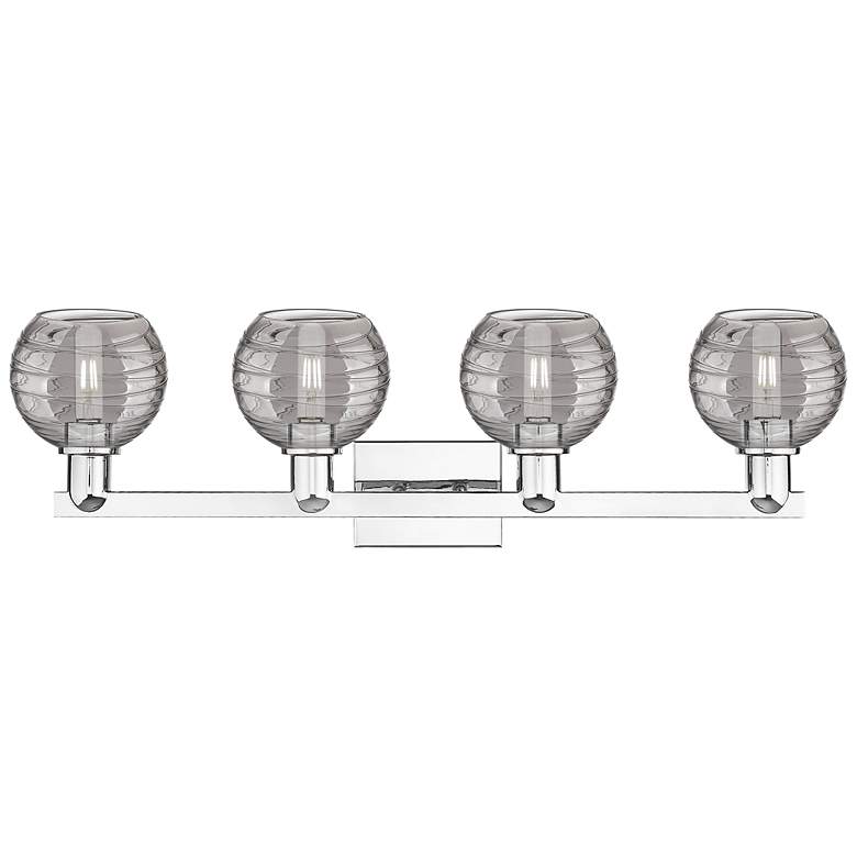 Image 2 Athens Deco Swirl 36"W 4 Light Chrome Bath Light w/ Smoke Swirl Shade more views