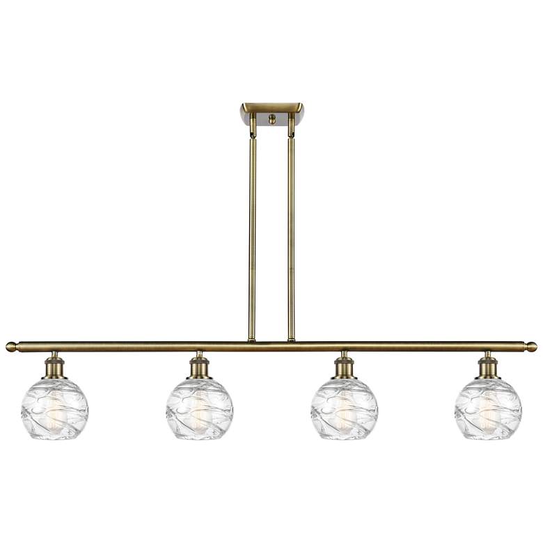 Image 1 Athens Deco Swirl 4 Light 46" LED Island Light - Brass - Clear Deco S