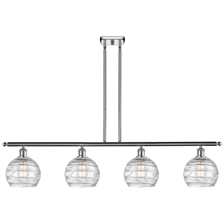 Image 1 Athens Deco Swirl 48" Wide Chrome 4-Light Island Pendant