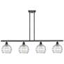 Athens Deco Swirl 48"W Matte Black 4-Light Linear Pendant