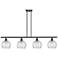 Athens Deco Swirl 48"W Matte Black 4-Light Linear Pendant
