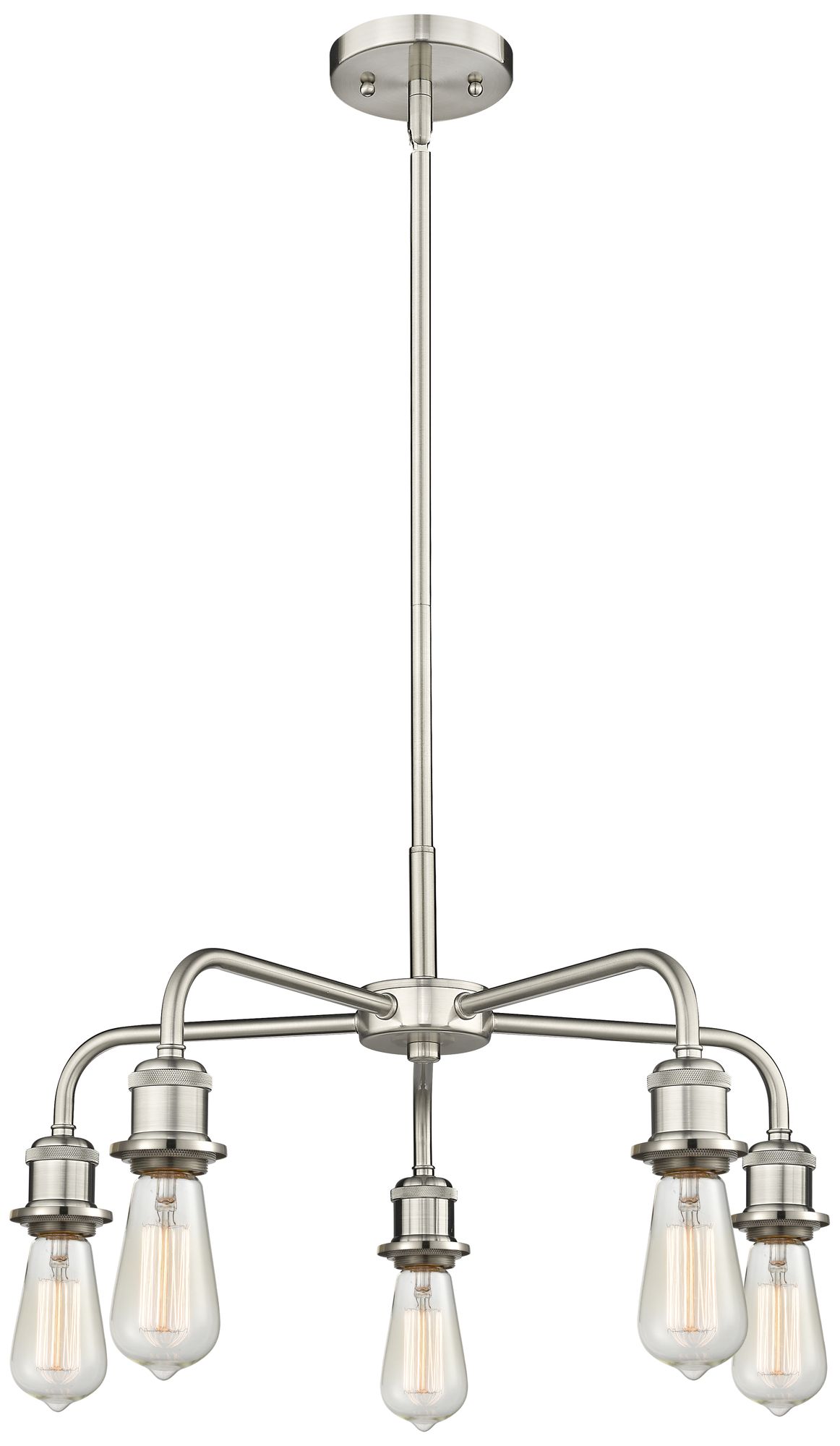 Image 3 Athens Deco Swirl - 5 Light - 24in - Satin Nickel - Clear Chandelier more views