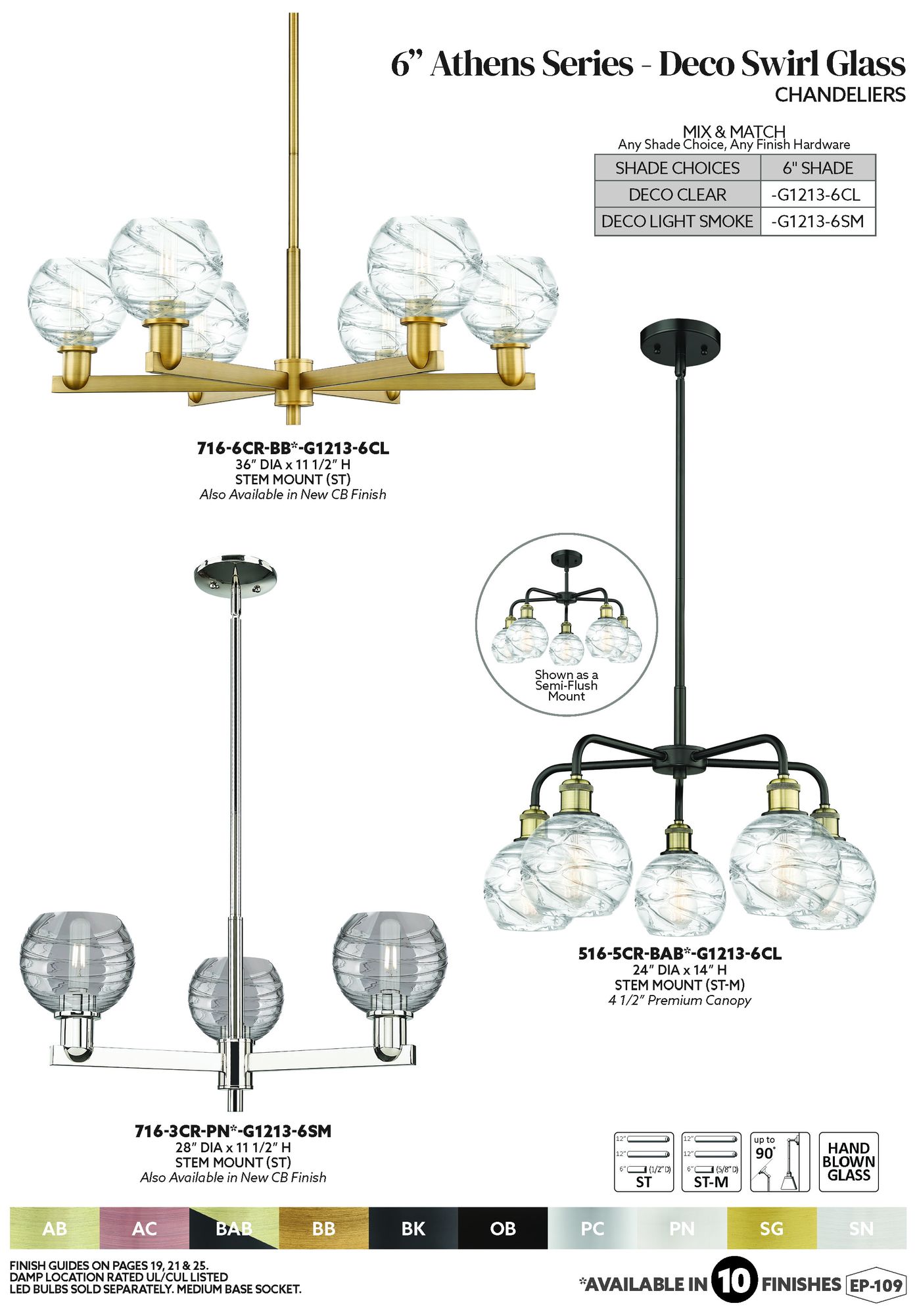 Image 4 Athens Deco Swirl - 5 Light - 24in - Satin Nickel - Clear Chandelier more views