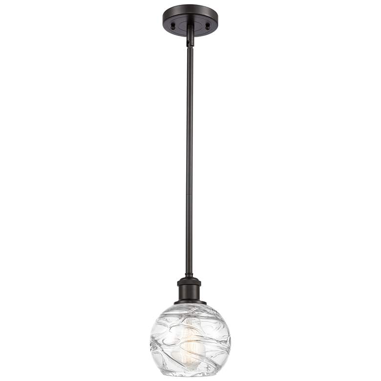 Image 1 Athens Deco Swirl 6" LED Mini Pendant - Oil Rubbed Bronze - Clear